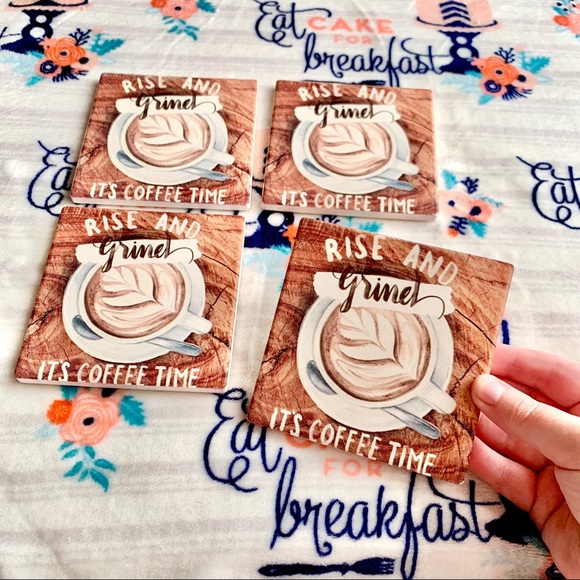 ☕️ Coffee Rise & Grind Latte Coasters ☕️ - Picture 2 of 4
